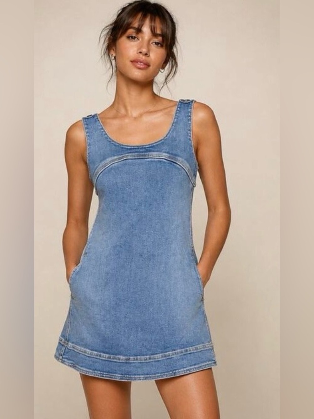 Pilcro Light Blue Denim Mini Dress